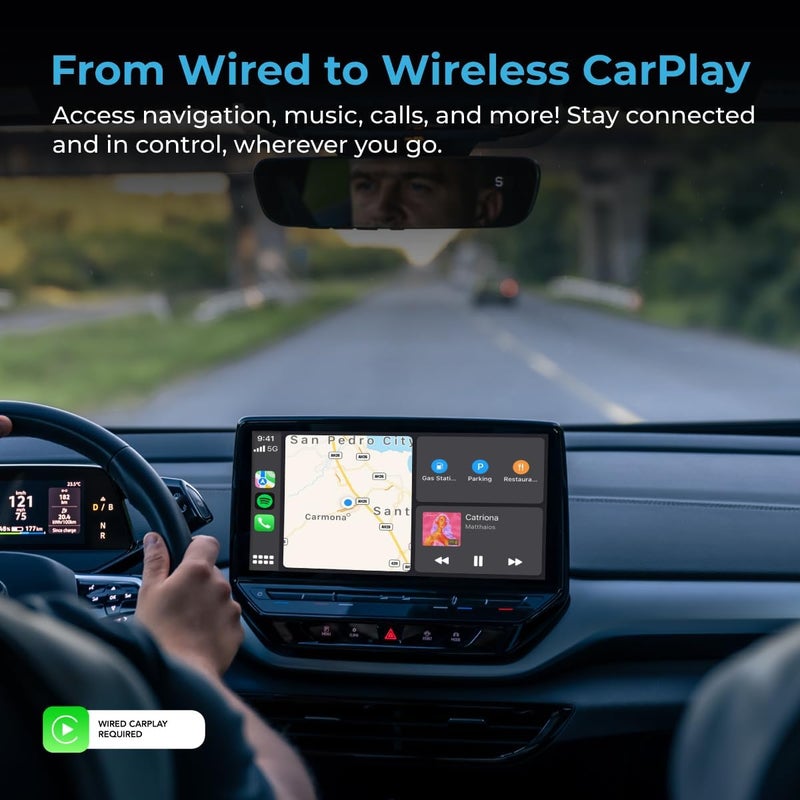 AutoSky CarPlay TV Adapter - Convert Any Wired CarPlay to Wireless CarPlay - Plug in a TV Stick to Stream Netflix, YouTube, and More Right from Your car’s infotainment Screen - Image 3